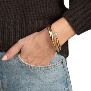 Brand New with Tag Alexis Bittar Solanes Pavé Orb Bypass Hinge Bracelet